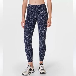 Sweaty Betty Power 7/8 Length Leggings - Blue Mineral Print | Size Small